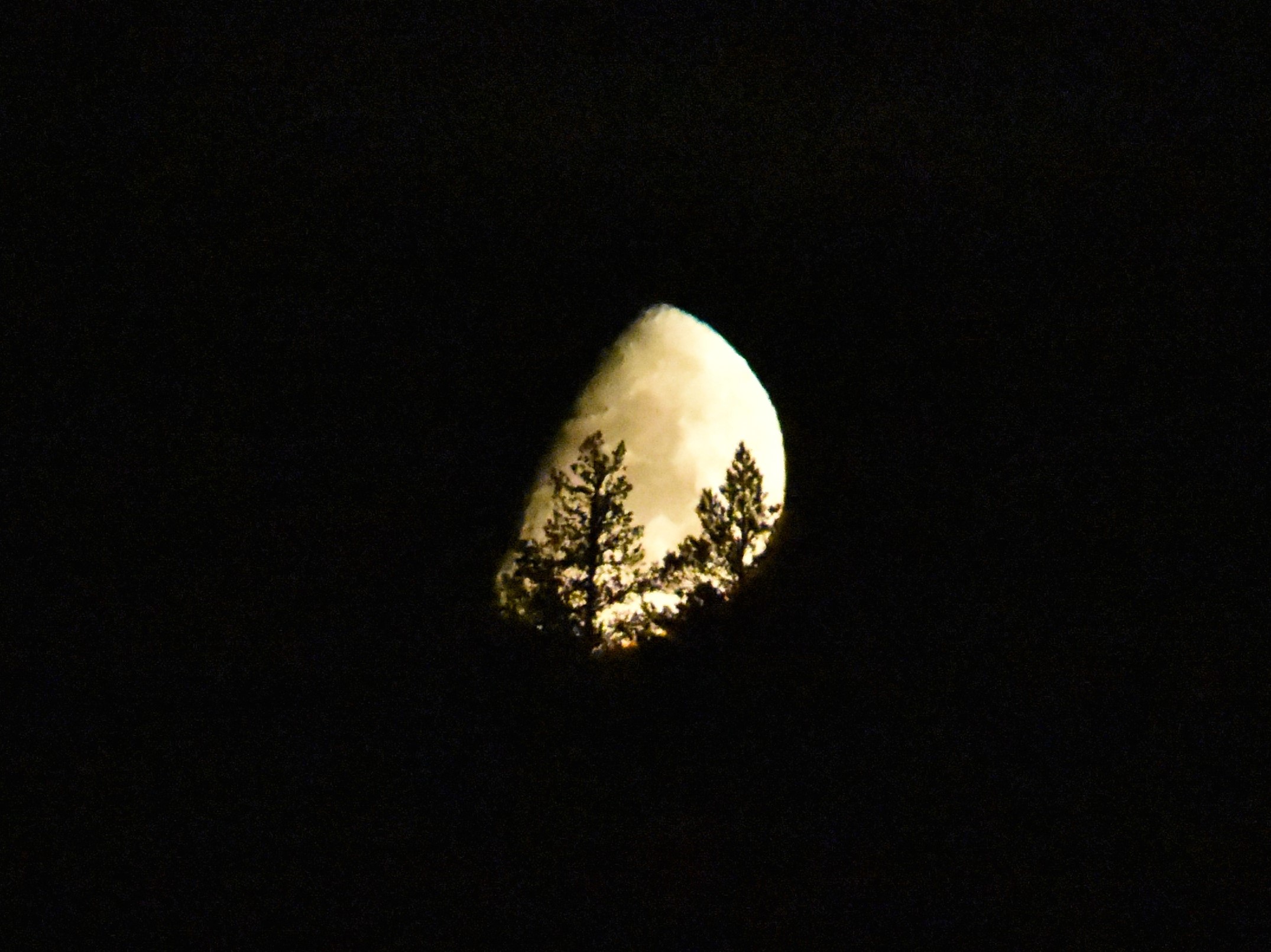 The moon visible from the Torne river valley